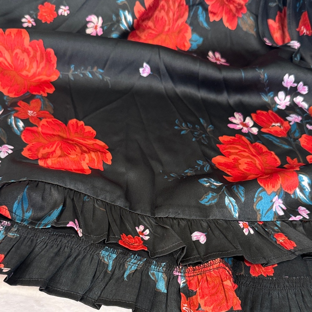 Free People Black and Red Floral Backless Dress - Picture 6 of 9